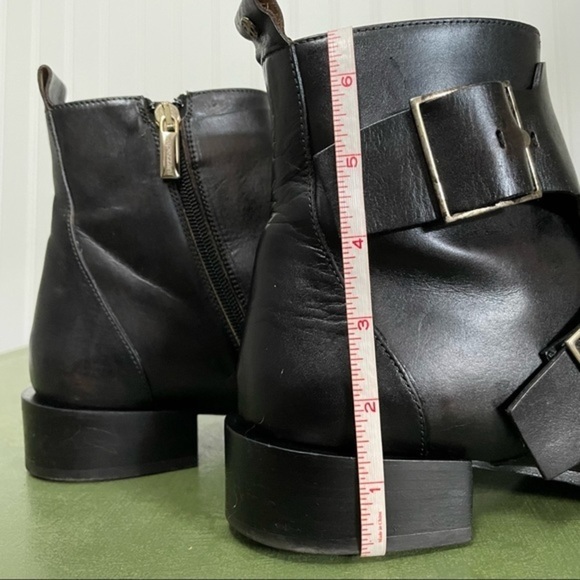 Capezzani Italian-Made Witchy Vibe Black Leather Boots w Buckles #5505 - Picture 5 of 10